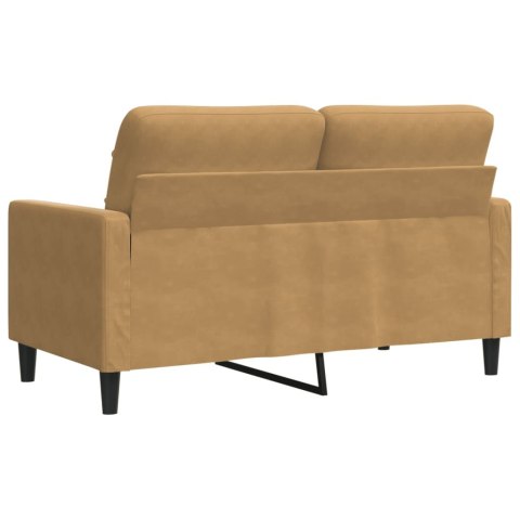 SOFA 2-OSOBOWA BRĄZOWY 120CM TAPICEROWANA AKSAMITEM