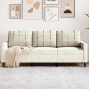 SOFA 3-OSOBOWA KREMOWY 180CM TAPICEROWANA AKSAMITEM