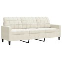 SOFA 3-OSOBOWA KREMOWY 180CM TAPICEROWANA AKSAMITEM