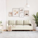 SOFA 3-OSOBOWA KREMOWY 180CM TAPICEROWANA AKSAMITEM