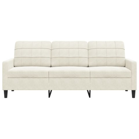 SOFA 3-OSOBOWA KREMOWY 180CM TAPICEROWANA AKSAMITEM