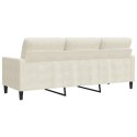 SOFA 3-OSOBOWA KREMOWY 180CM TAPICEROWANA AKSAMITEM