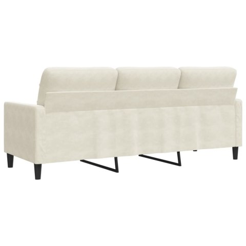 SOFA 3-OSOBOWA KREMOWY 180CM TAPICEROWANA AKSAMITEM
