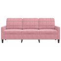SOFA 3-OSOBOWA RÓŻOWA 180CM OBITA AKSAMITEM