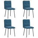KRZESŁA STOŁOWE 4 SZT. NIEBIESKIE OBITE AKSAMITEM