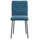 KRZESŁA STOŁOWE 4 SZT. NIEBIESKIE OBITE AKSAMITEM