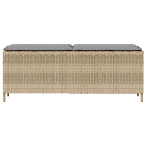 ŁAWKA OGRODOWA Z PODUSZKĄ BEŻOWA 110X30X40,5CM POLIRATTAN