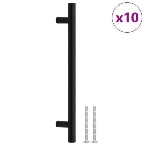 UCHWYTY DO SZAFEK 10 SZT. CZARNE 160MM STAL NIERDZEWNA
