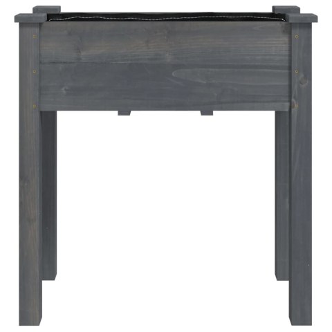 KWIETNIK Z WYŚCIÓŁKĄ SZARY 71X37X76CM LITE DREWNO JODŁOWE