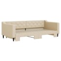 SOFA ROZSUWANA KREMOWA 90X200CM TKANINA