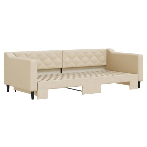 SOFA ROZSUWANA KREMOWA 90X200CM TKANINA