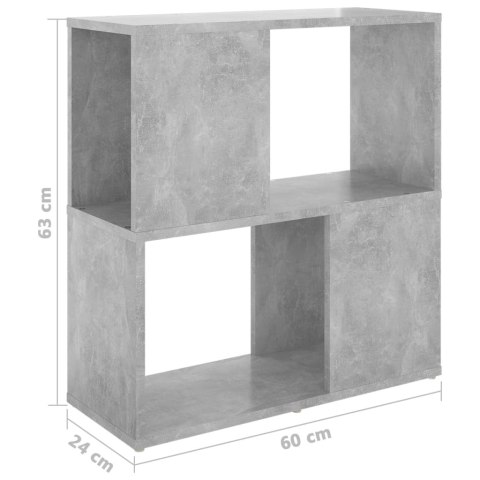 REGAŁ NA KSIĄŻKI BETONOWY SZARY 60X24X63CM