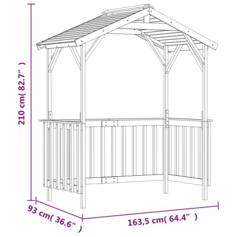 ZADASZENIE GRILLA 163,5X93X210CM IMPREGNOWANE DREWNO SOSNOWE