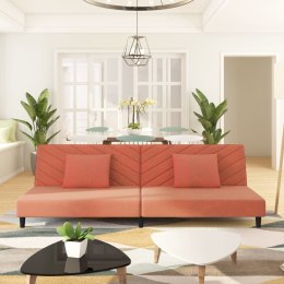 2-OSOBOWA KANAPA 2 PODUSZKI RÓŻOWA AKSAMITNA