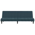 2-OSOBOWA KANAPA NIEBIESKA TAPICEROWANA AKSAMITEM