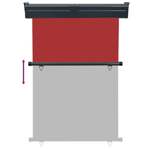 MARKIZA BOCZNA TARASOWA OGRÓD BALKON ROLETA PARAWAN OSŁONA 125X250CM CZERWONA