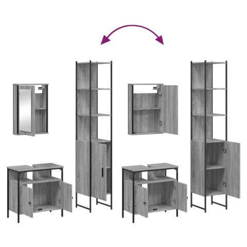 3-CZĘŚCIOWY ZESTAW MEBLI ŁAZIENKOWYCH SZARY DĄB SONOMA