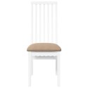 KRZESŁA DO JADALNI Z PODUSZKAMI 2 SZT. BIAŁE LITE DREWNO GUMOWE