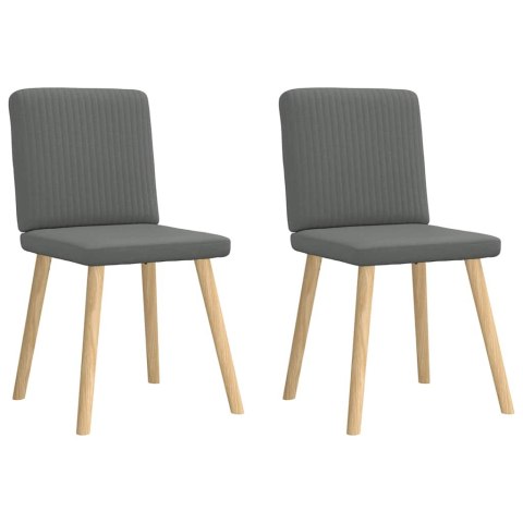 KRZESŁA STOŁOWE 2 SZT. CIEMNOSZARE OBITE TKANINĄ