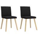 KRZESŁA STOŁOWE 2 SZT. CZARNE OBITE TKANINĄ