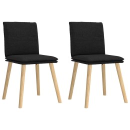 KRZESŁA STOŁOWE 2 SZT. CZARNE OBITE TKANINĄ