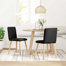 KRZESŁA STOŁOWE 2 SZT. CZARNE OBITE TKANINĄ