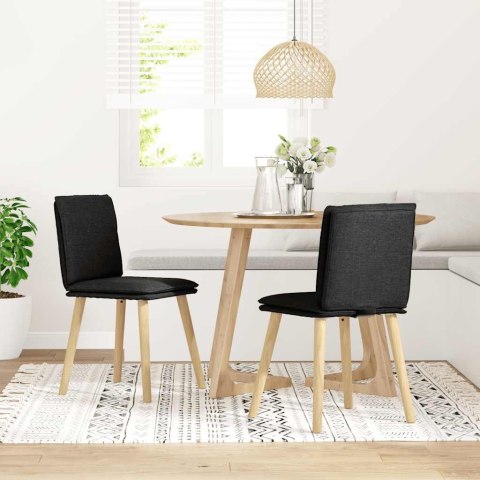 KRZESŁA STOŁOWE 2 SZT. CZARNE OBITE TKANINĄ