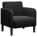 SOFA FOTEL Z PODŁOKIETNIKAMI CZARNY 54CM AKSAMIT