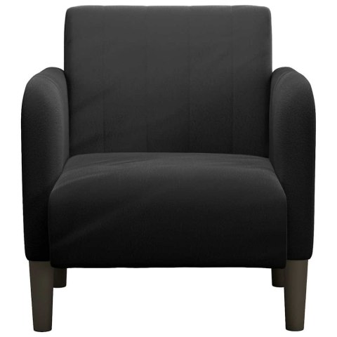 SOFA FOTEL Z PODŁOKIETNIKAMI CZARNY 54CM AKSAMIT