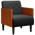 SOFA FOTEL Z PODŁOKIETNIKAMI CZARNY 55CM AKSAMIT