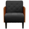 SOFA FOTEL Z PODŁOKIETNIKAMI CZARNY 55CM AKSAMIT