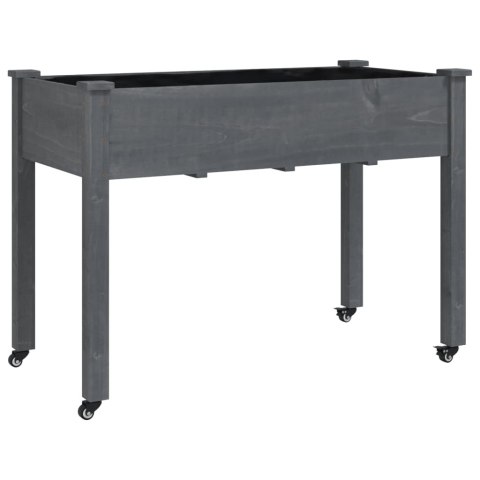 WYSOKA DONICA OGRODOWA NA KÓŁKACH Z WYŚCIÓŁKĄ SZARA 118X59X80CM JODŁOWA