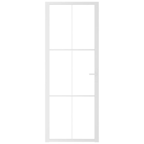 DRZWI WEWNĘTRZNE 76X201,5CM BIAŁE SZKŁO ESG I ALUMINIUM