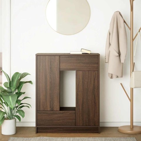 KOMODA Z SZUFLADAMI I DRZWIAMI BRĄZOWY DĄB 73X31X90CM