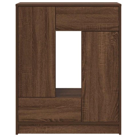 KOMODA Z SZUFLADAMI I DRZWIAMI BRĄZOWY DĄB 73X31X90CM