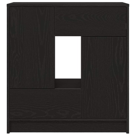 KOMODA Z SZUFLADAMI I DRZWIAMI CZARNY DĄB 70,5X34X74,5CM