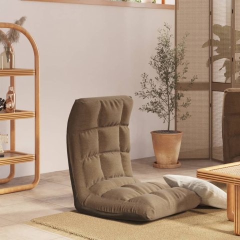 SKŁADANE KRZESŁO PODŁOGOWE KOLOR TAUPE OBITE TKANINĄ