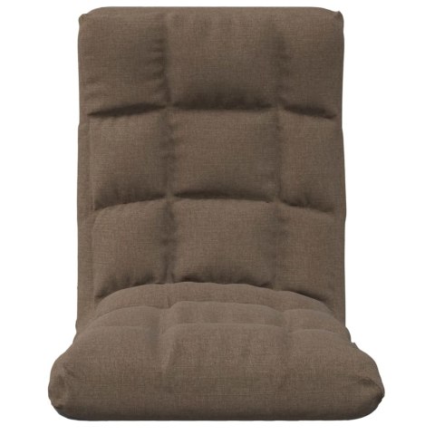 SKŁADANE KRZESŁO PODŁOGOWE KOLOR TAUPE OBITE TKANINĄ