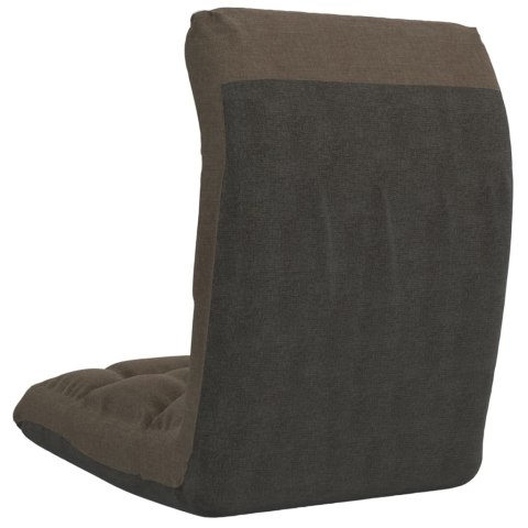 SKŁADANE KRZESŁO PODŁOGOWE KOLOR TAUPE OBITE TKANINĄ