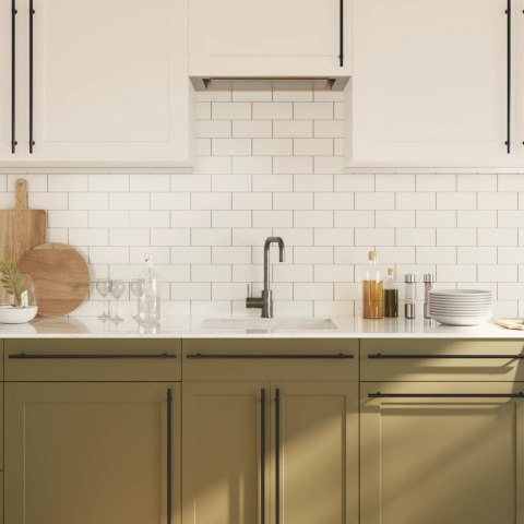 UCHWYTY DO SZAFEK 10 SZT. CZARNE 480MM STAL NIERDZEWNA