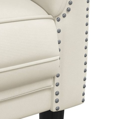 SOFA DWUOSOBOWA KREMOWA AKSAMIT