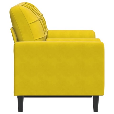 2-OSOBOWA SOFA Z PODUSZKAMI ŻÓŁTA 120CM AKSAMIT