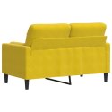 2-OSOBOWA SOFA Z PODUSZKAMI ŻÓŁTA 120CM AKSAMIT