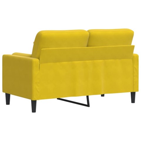 2-OSOBOWA SOFA Z PODUSZKAMI ŻÓŁTA 120CM AKSAMIT