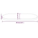 BLAT STOŁU BIAŁY 60X30X2,5CM LITE DREWNO SOSNOWE OWALNY