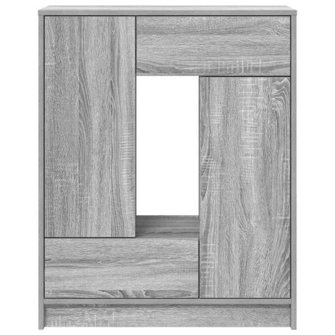 KOMODA Z SZUFLADAMI I DRZWIAMI SZARY DĄB SONOMA 73X31X90CM