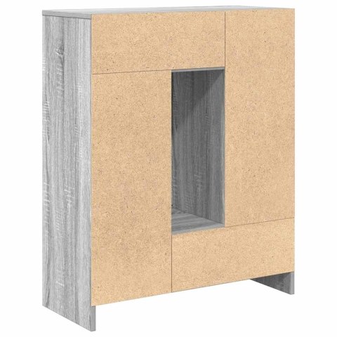 KOMODA Z SZUFLADAMI I DRZWIAMI SZARY DĄB SONOMA 73X31X90CM