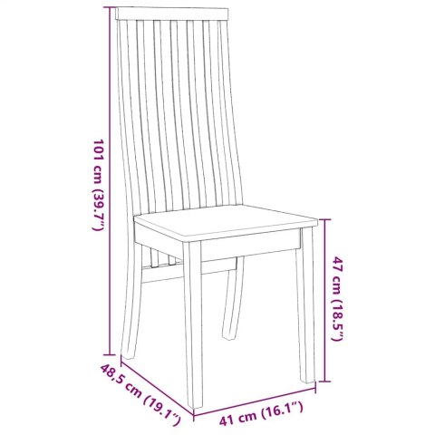 KRZESŁA DO JADALNI 2 SZT. LITE DREWNO GUMA