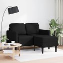 SOFA 2-OSOBOWA Z LEŻANKĄ W KSZTAŁCIE LITERY L CZARNA 125CM