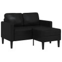 SOFA 2-OSOBOWA Z LEŻANKĄ W KSZTAŁCIE LITERY L CZARNA 125CM